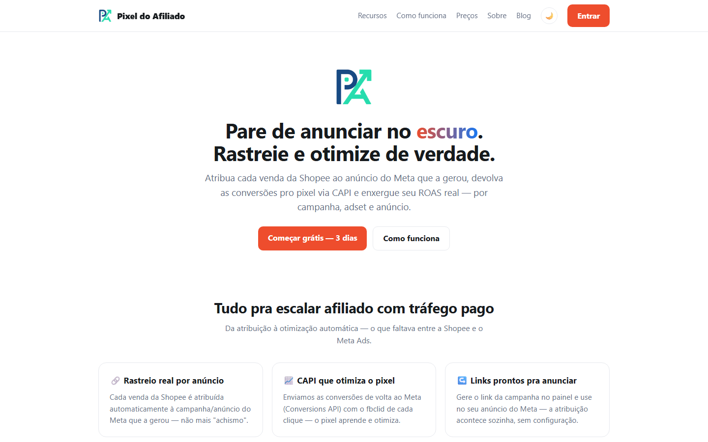 Página inicial do Pixel do Afiliado: pare de anunciar no escuro, rastreie e otimize de verdade